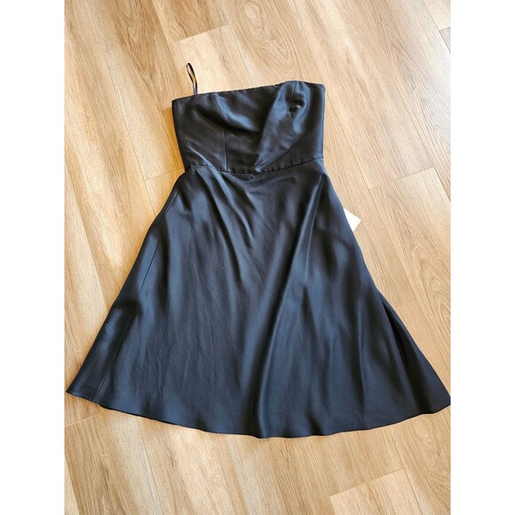 Ann Taylor Womens 8 Silk Strapless Little Black Dress LBD A-Line NEW $178 NWT - Picture 2 of 13